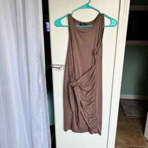 LILLUSORY Women's Summer T Shirt Dress Casual Short Sleeve Wrap Bodycon Ruched T